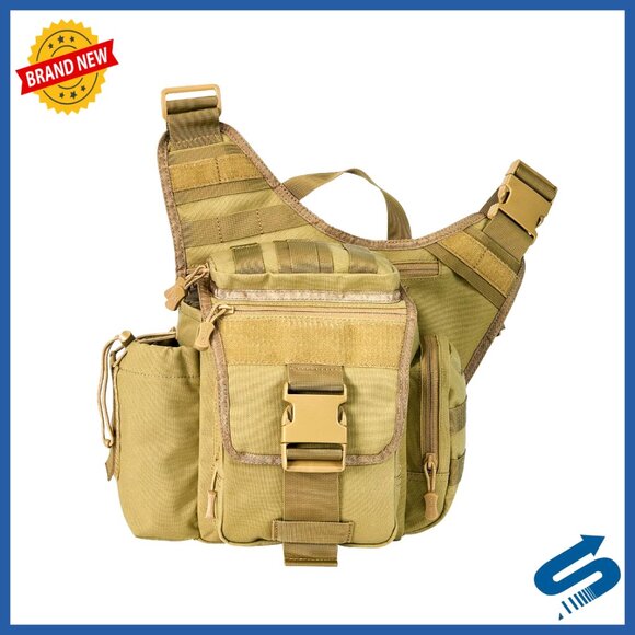 10L Tactical Messenger Bag with Molle Webbing and Waterproof Fabric
